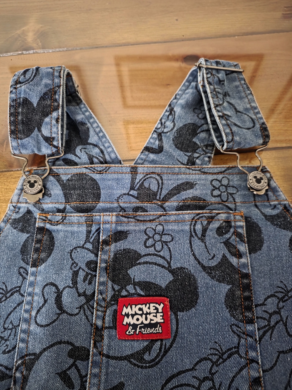 Disney Blue Denim Mickey Mouse & Friends Graphic Suspenders